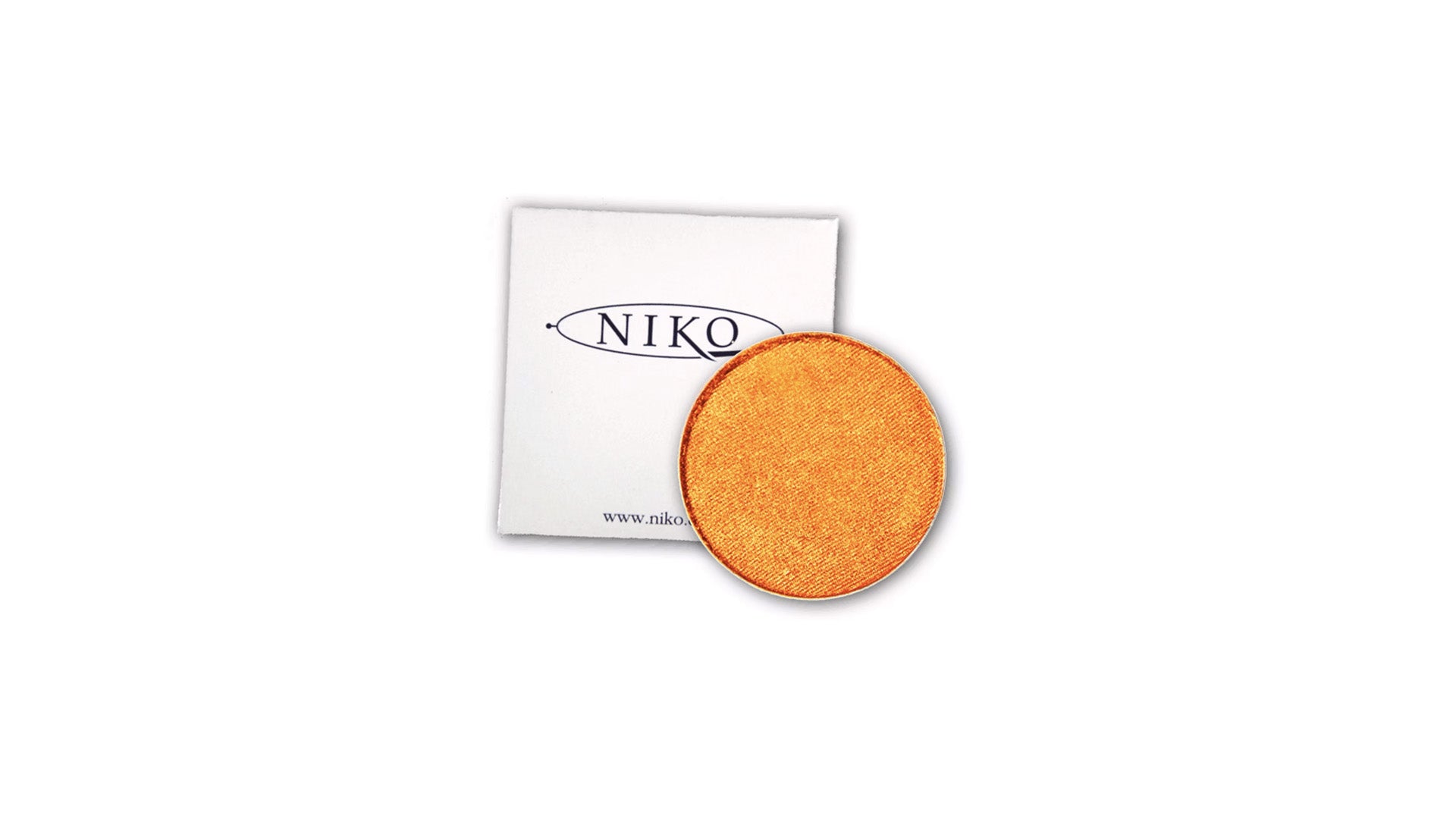 Eyeshadow makeup refill with a white box labeled 'NIKO' on a white background